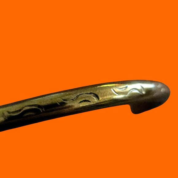 C. Whitehorse Engraved Cuff Brass Bracelet Vintage - Picture 1 of 6